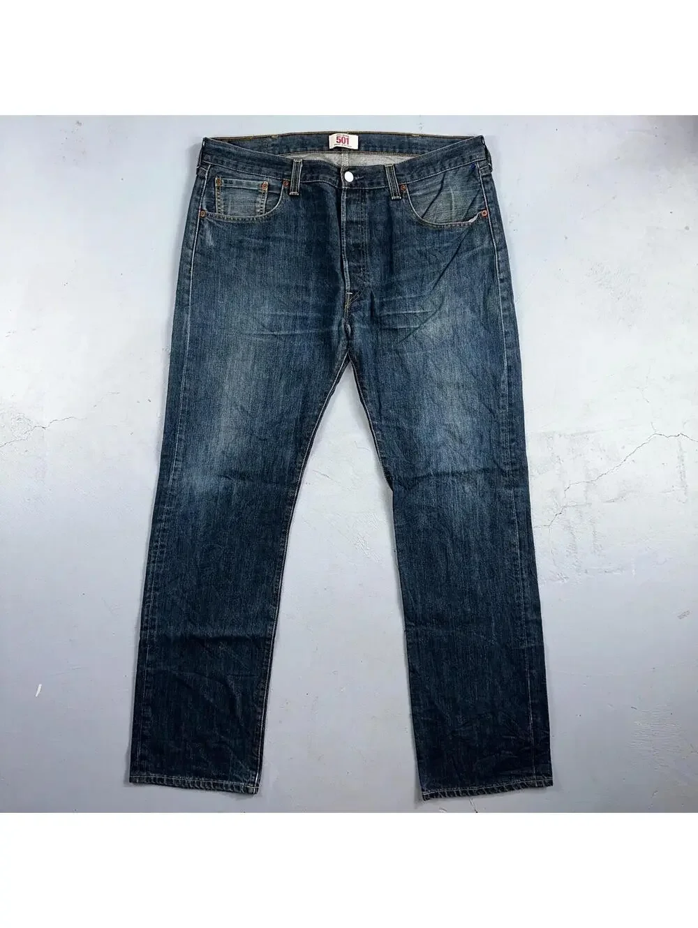 Levis 501 Vintage Y2K XX Straight Leg Jeans Blue Med Wash 38x34 Act 38x33